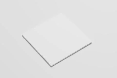 Square Magazine Brochure 3D Rendering White Blank Mockup Stock Illustration