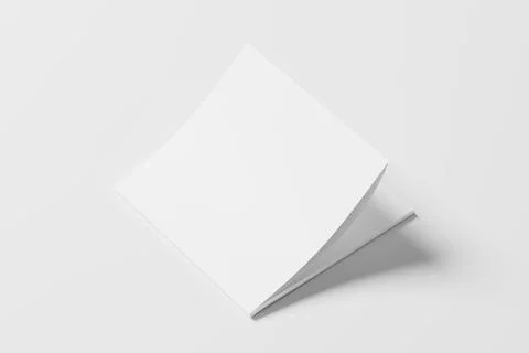 Square Magazine Brochure 3D Rendering White Blank Mockup Stock Illustration