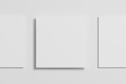Square Magazine Brochure 3D Rendering White Blank Mockup Stock Illustration