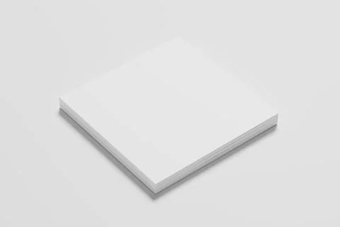 Square Magazine Brochure 3D Rendering White Blank Mockup Illustrazione stock