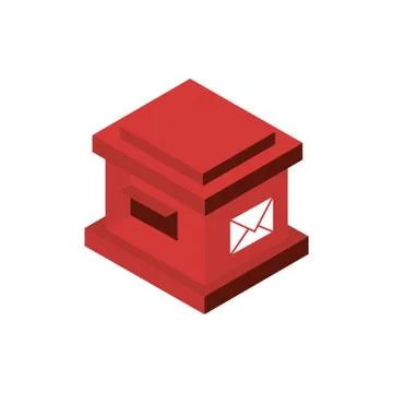 Square mailbox correspondence postal mail isometric Illustrazione stock