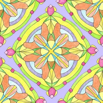 Square mandala sacred geometry with double cross Stock Illustration