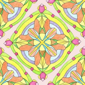 Square mandala sacred geometry with double cross Stock Illustration