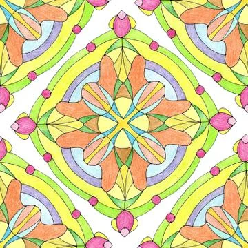 Square mandala sacred geometry with double cross Stock Illustration
