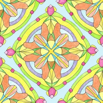 Square mandala sacred geometry with double cross Stock Illustration
