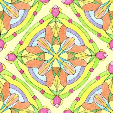 Square mandala sacred geometry with double cross Illustrazione stock