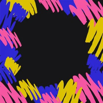 Square maps with abstract hand-painted texture. Maps with a black background and Stock Illustration