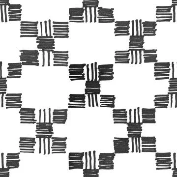 Square marker hand made pattern. Abstract geometry seamless pattern Stock Illustration
