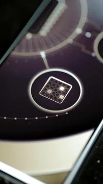 Square matrix icon contains one illuminated cell Stock Photos
