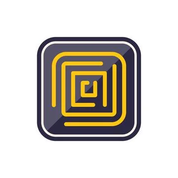 Square maze app icon representing problem solving イラスト素材