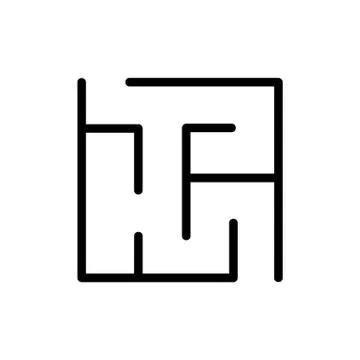 Square maze icon vector outline illustration Stock Illustration
