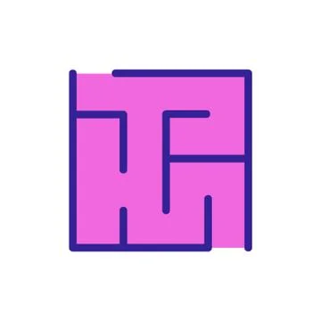 Square maze icon vector outline illustration Illustrazione stock