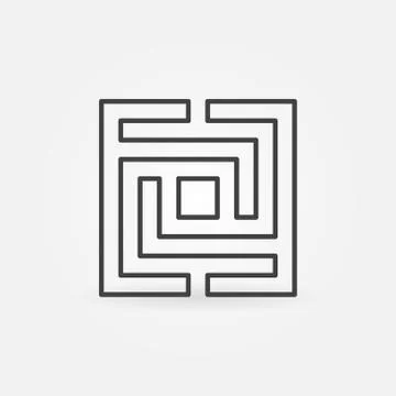 Square maze or labyrinth icon Stock Illustration