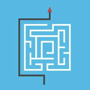 Square maze, way around Stock Illustration