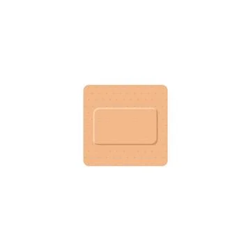 Square medical plaster, flat vector illustration isolated on white background. Stock Illustration