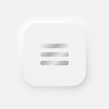 Square menu button on a white background. User interface elements in the style イラスト素材