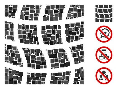 Square Mesh Square Icon Vector Mosaic Stock Illustration