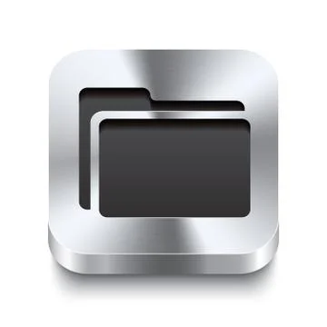 Square metal button perspektive - folder icon Stock Illustration