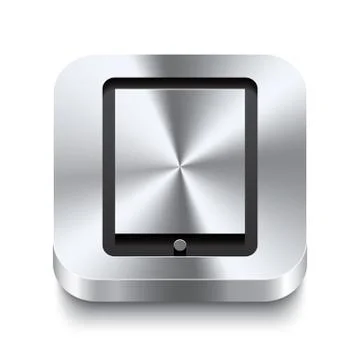 Square metal button perspektive - tablet icon Stock Illustration