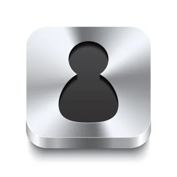 Square metal button perspektive - user icon Stock Illustration
