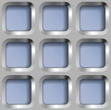 Square Metal Lattice, Vector Seamless Pattern Stock Illustration