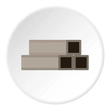 Square metal tubes icon circle Stock Illustration