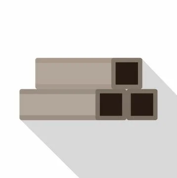 Square metal tubes icon, flat style Stock Illustration
