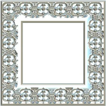 Square  metallic frame with ornament Stock Illustration