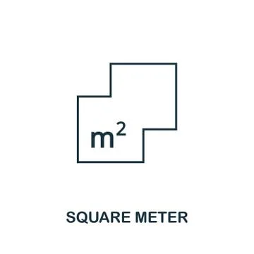Square Meter icon. Simple element illustration. Square Meter outline icon design Stock Illustration