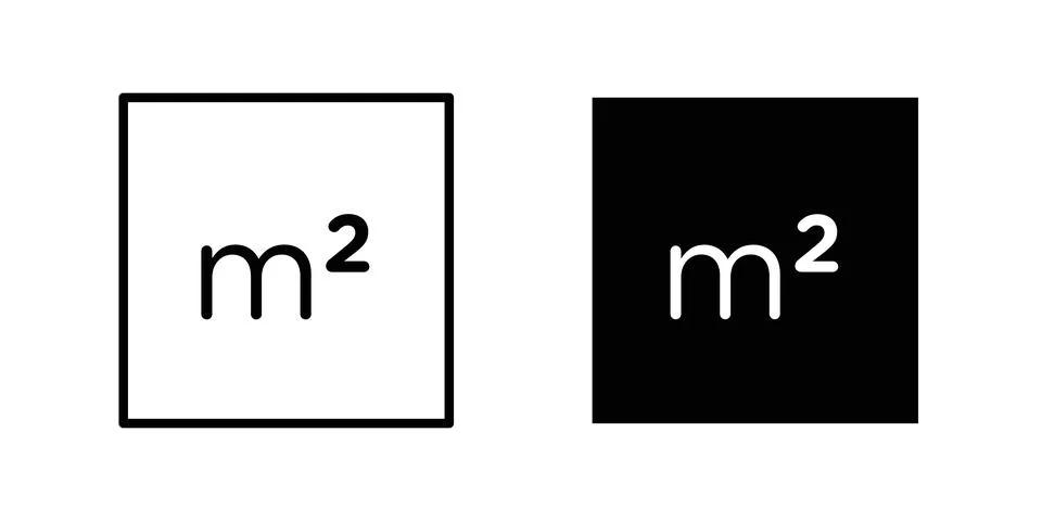 Square Meter icon solid, line, and editable vector set. Ilustración de archivo