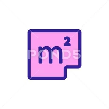 Square meter icon vector. Isolated contour symbol illustration Stock Illustration