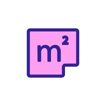 Square meter icon vector. Isolated contour symbol illustration 스톡 일러스트