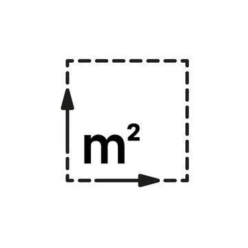 Square meter, size surface m2 icon. Measuring area dimension sign. Measure of Stock Illustration