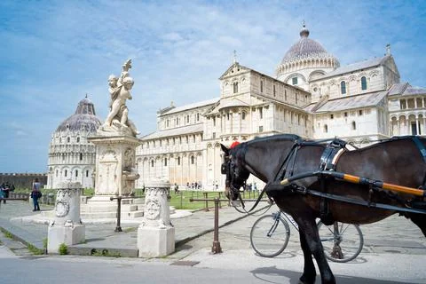 Square of Miracles and the Leaning Tower of Pisa Stock Photos