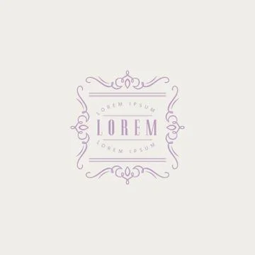 Square Monogram Design Template. Vector Illustration Illustrazione stock