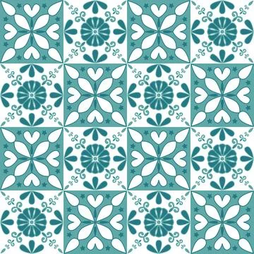 Square Mosaic for Ceramic Tile Design Emerald Green Color, Vector Illustratio Ilustración de archivo