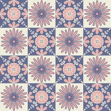 Square mosaic for decorating, ceramic tile design purple pink color, vector.. Illustrazione stock