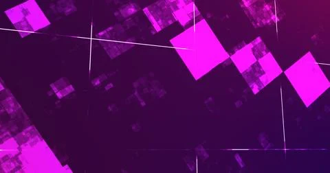 Square moving energy particles moving bg and exploding coding illusion gala.. Illustrazione stock