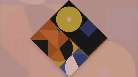 Square with moving geometric shapes. Motion. Stylish animation with geometric Stock Illustration