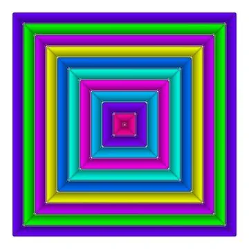 Square multicolored button Stock Illustration