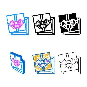 Square multipack gift box color icon vector Stock Illustration