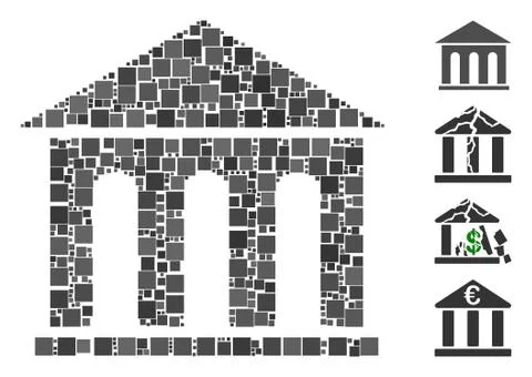 Square Museum Building Icon Vector Mosaic Ilustração Stock