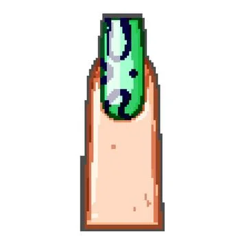 Square nail shape pixel art vector illustration Stock Illustration