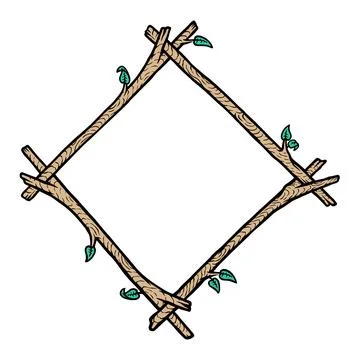 Square natural wood frame vector illustration Stock Illustration