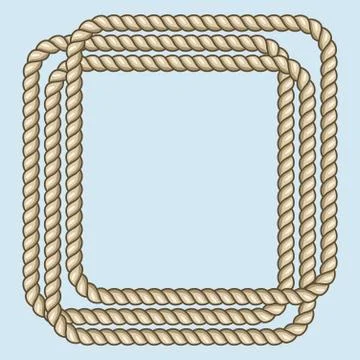 Square nautical brown ropes frame 스톡 일러스트