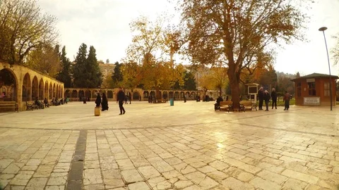 Square Near Hasanpasha Mosque Setting Sun Urfa Stock Footage 75412415