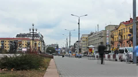 Square Near Intersection Timelapse Stock Footage 10790309