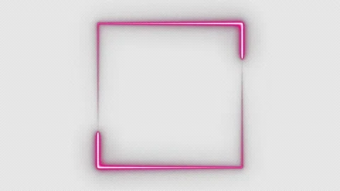 Square Neon Frame on alpha Stock Footage 155456864