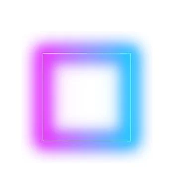 Square neon frame template. Blue and red laser light Stock Illustration