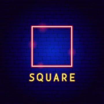 Square Neon Label イラスト素材